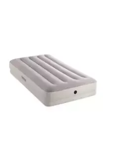 Spedizione Espresso Materasso singolo gonfiabile intex "prestige mid-rise singolo" con pompa usb in pvc grigio 99x191x30 cm - cod. 64177