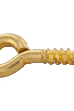 Vite ad occhiello con filetto per legno5x12 acciaio ottonato Consegna Rapida