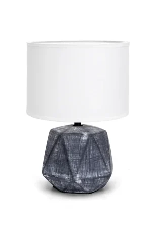 Ultima Occasione Aigostar Lampada da Tavolo Abat Jour in Ceramica E14 Bianco e Grigio Scuro