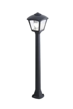 Ultime Pezzi Lampione da Giardino in Resina GIAFFA ROBY Nero IP55 E27 con A60 8,5W CCT