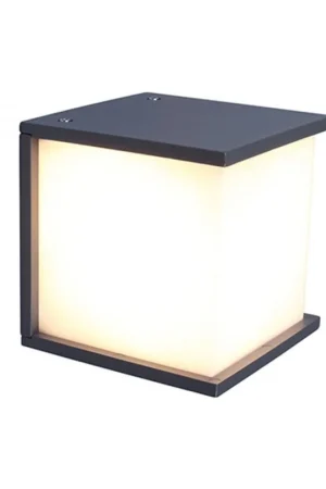 Subito Disponibile Applique Lampada da Parete BOX CUBE Grigio Scuro E27 Max 60W IP44