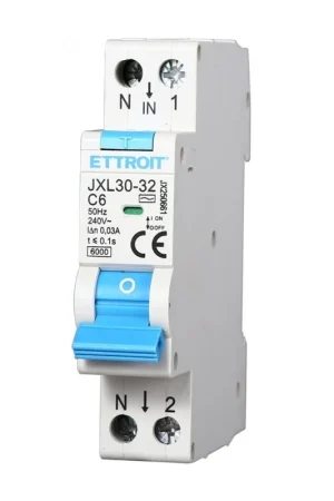 Consegna Rapida Ettroit Magnetotermico Differenziale 1P+N 6A 30mA 220V-6KA JX250661