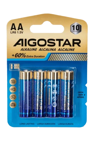 Consegna Rapida Batterie Aigostar AA Stilo 1.5V Confezione da 4 Pile Alcaline