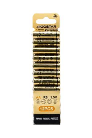 Acquista Ora Batterie Aigostar AA Stilo Zinco Carbone 1.5V Confezione da 12 Pile