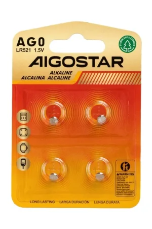 Batteria a Bottone AG0 LR69 1.5V 4 PZ Aigostar Pagamento Sicuro