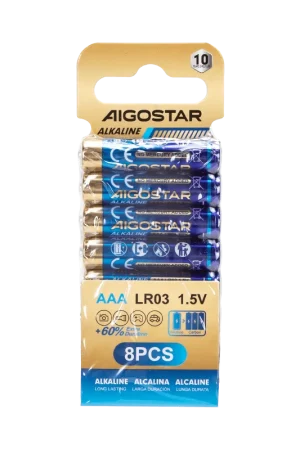 Acquista Ora Batterie Aigostar AAA Ministilo 1.5V Confezione da 8 Pile Alcaline