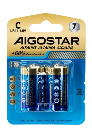 Batterie Aigostar C Mezzatorcia 1.5V Confezione da 2 Pile Alcaline Soddisfatti O Rimborsati