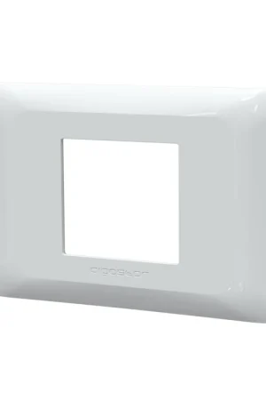 Spedizione Gratuita Placca 2 Moduli Bianca In Plastica Compatibile Bticino Matix