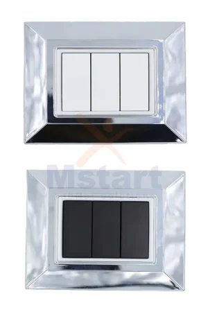 Consegna Rapida Placca Compatibile Vimar Eikon Cromata 3, 4, 7 Posti