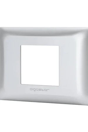 Compra Online Placca 2 Moduli Argento In Plastica Compatibile Bticino Matix