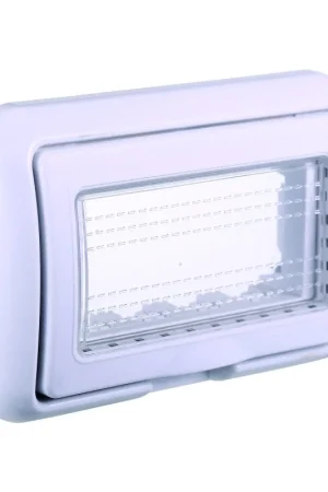 Spedizione Gratuita Placca Idrobox 4 Moduli Bianca IP55 Compatibile Bticino Living Light