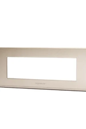 Spedizione Gratuita Placca 7 Moduli Champagne In Plastica Compatibile Bticino Living Light