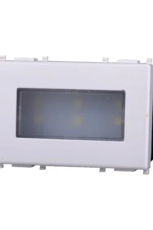 Spedizione Gratuita Segnapasso Led 3 moduli 2,4W da incasso per scatola 503 bianco IP20 6000K Compatibile Vimar Plana