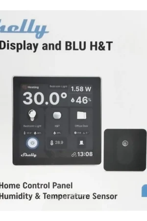Spedizione Gratuita Shelly Wall Display + Sensore H&T - Pannello con Display touch Nero