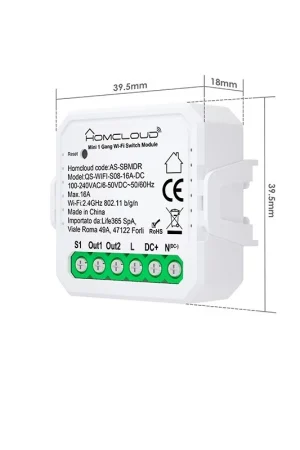 Bestseller Homcloud Modulo Interruttore/Pulsante Mini AC/DC Wi-Fi