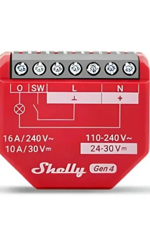 Ultime Pezzi Shelly 1PM Gen4 - Smart Relay 16A AC/DC WiFi/BT/Matter/Zigbee PM