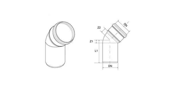 CURVA X SCARICO D.50 45 GRADI Compra Online