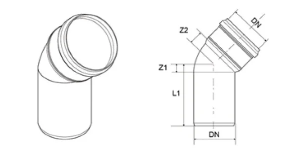 Più Venduto CURVA X SCARICO D.32 45 GRADI