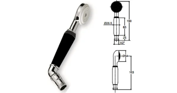 DOCCETTA CROMATA CURVA MANOPOLA NERA ECO MONOGETTO DC5099 Prezzo Conveniente