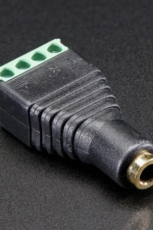 Adafruit Morsettiera jack audio da 3,5 mm (1/8") a 4 poli (TRRS) Solo Oggi