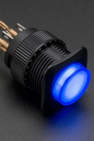 Adafruit Pulsante illuminato da 16 mm - Interruttore di accensione/spegnimento a scatto blu Promozione Esclusiva