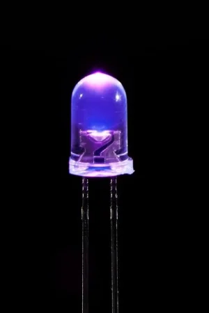 Ultime Pezzi Adafruit Lente trasparente LED viola UV/UVA 400nm da 5 mm - confezione da 10