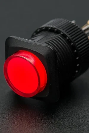 Adafruit Pulsante illuminato da 16 mm - Interruttore di accensione/spegnimento a scatto rosso Offerta Lampo