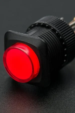 Adafruit Pulsante illuminato da 16 mm - Rosso momentaneo Professionale