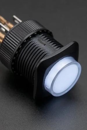Adafruit Pulsante illuminato da 16 mm - Interruttore di accensione/spegnimento a scatto bianco Prezzo Scontato
