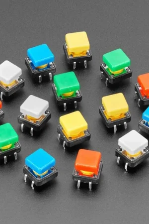 Ultimissimo Modello Adafruit Assortimento di interruttori a pulsante tattile quadrati colorati da 12 mm - confezione da 15