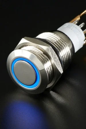 Acquista Ora Adafruit Pulsante in metallo robusto con anello LED blu
