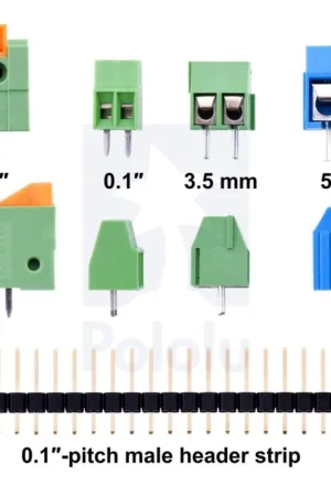 A Buon Prezzo Pololu Morsettiera a vite: 2 pin, passo 5 mm, ingresso laterale (confezione da 4)