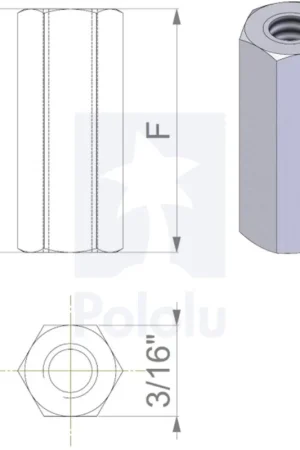 A Buon Prezzo Pololu Distanziatore in alluminio: lunghezza 3/8", filettatura 4-40, FF (confezione da 4)
