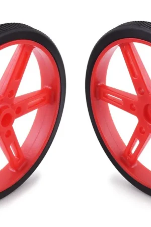 Ultime Pezzi Ruota Pololu per servo spline standard (25T, 5,8 mm) - 70×8 mm, rossa, confezione da 2